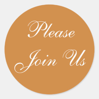 Brons för inbjudan till anpassade runt klistermärke