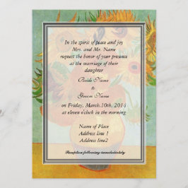 Brons föräldrar bjuder in, van Gogh-solblommor Inbjudningar