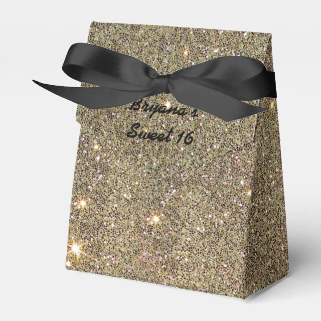 Brons Glitter Gnistrande Födelsedagsfest Presenter Presentaskar (Framsidan Sidan)