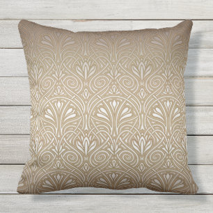 Brons, guld, Art nouveau, konsthund, vintage, patt Kudde