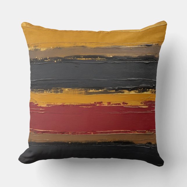 brons, guld ochre, marsala och träkol kudde (Framsida)