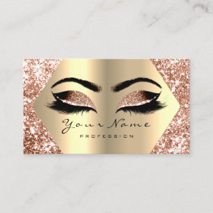 Brons guld- snärtar för glitterMakeupkonstnären Visitkort