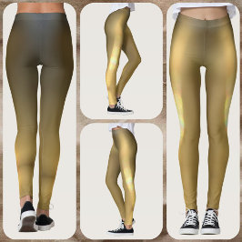 Brons Guld Tenn Lysande Chic Glamour Guld Leggings