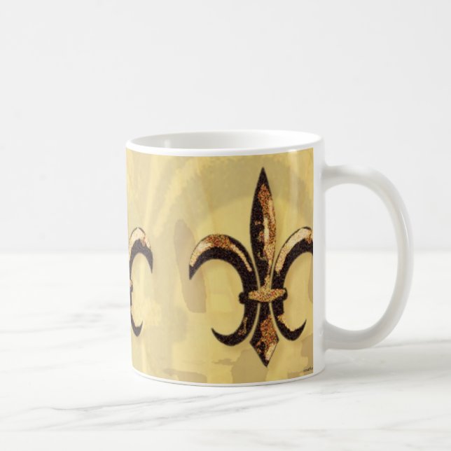 Brons & gulddenlis muggen kaffemugg (Höger)