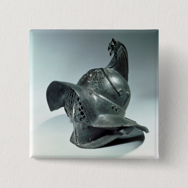 Brons hjälmen av den Thracian gladiatoren, Knapp (Framsida)