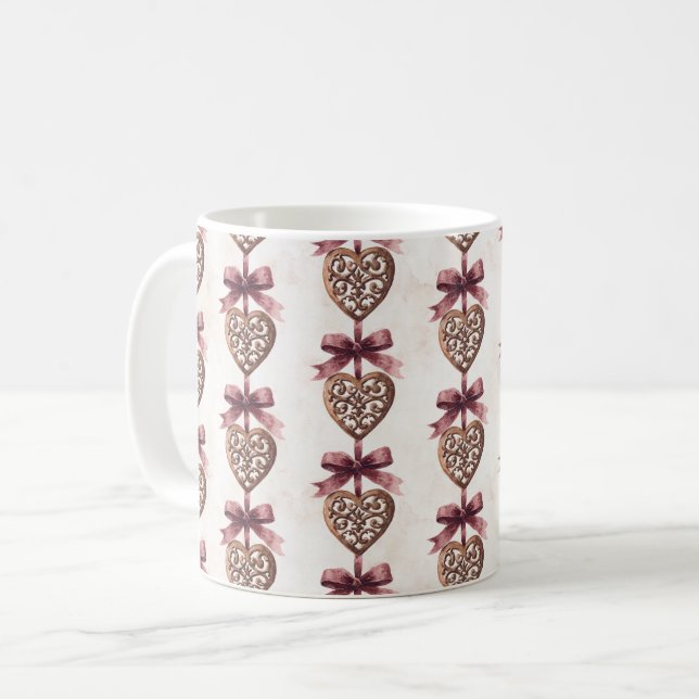Brons Hjärtan Röda Buketter Kaffemugg (Framsida vänster)