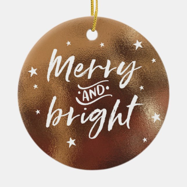 Brons julprydnaden med personligfotoet julgransprydnad keramik (Framsidan)