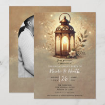 Brons Lysande Lykta Romantisk Rustik Förlovning