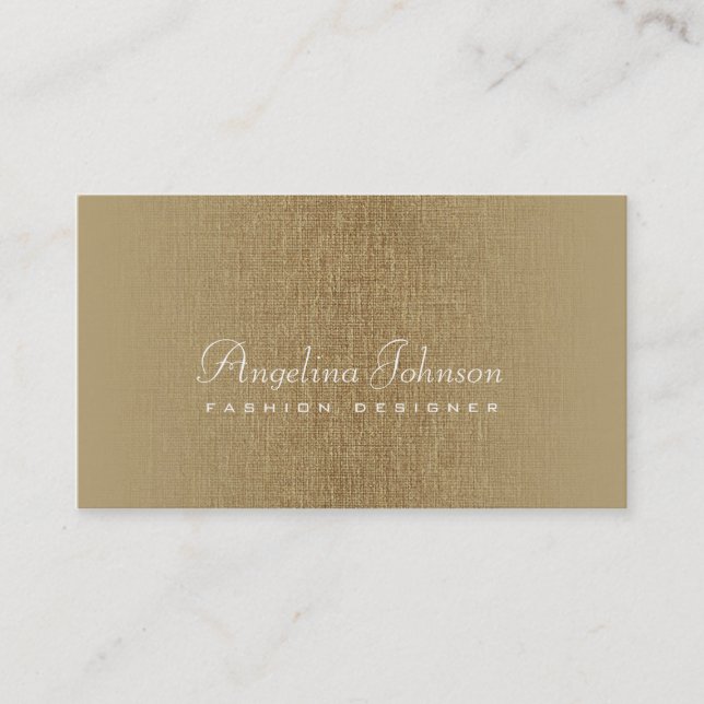 Brons märkes- enkla för mode linnekortet visitkort (Framsida)