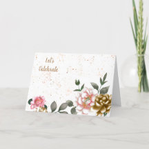 Brons- och rosa akvarellpion fläckig födelsedag