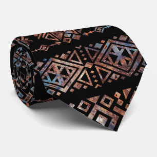 Brons och rosta vintage som Aztec peruanskt stam- Slips