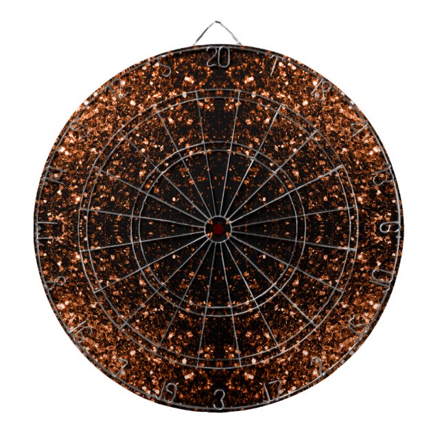 Brons orangebrun kopparfärgade falska glitter gnis piltavla (Framsidan)