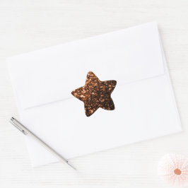 Brons orangebrun kopparfärgade falska glitter gnis stjärnformat klistermärke