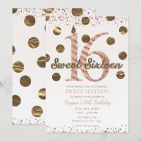 Brons Prickar Rosa Guld Sweet 16 Födelsedag