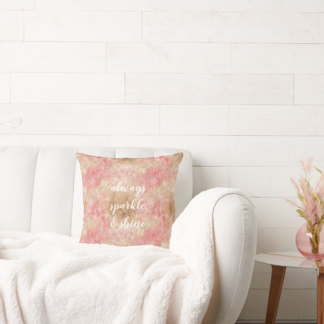 Brons Rosa Guld Vattenfärg Konfetti Kudde (Soffa)