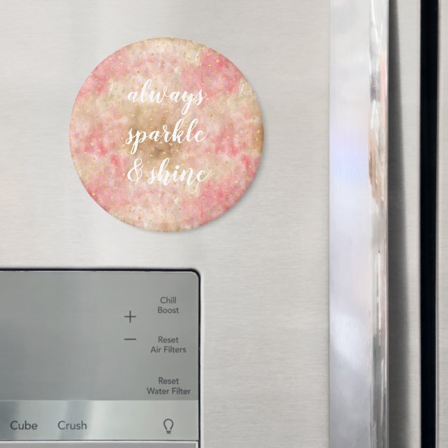 Brons Rosa Guld Vattenfärg Konfetti Magnet (In Situ (Fridge))