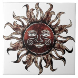 Brons solfractalen kakelplatta