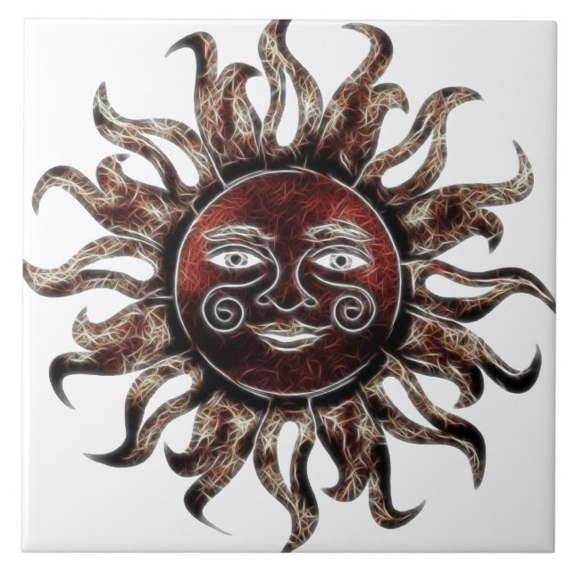 Brons solfractalen kakelplatta (Framsidan)