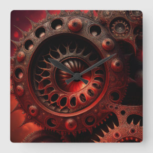Brons Steampunk Mandelbrot Fraktal Fyrkantig Klocka