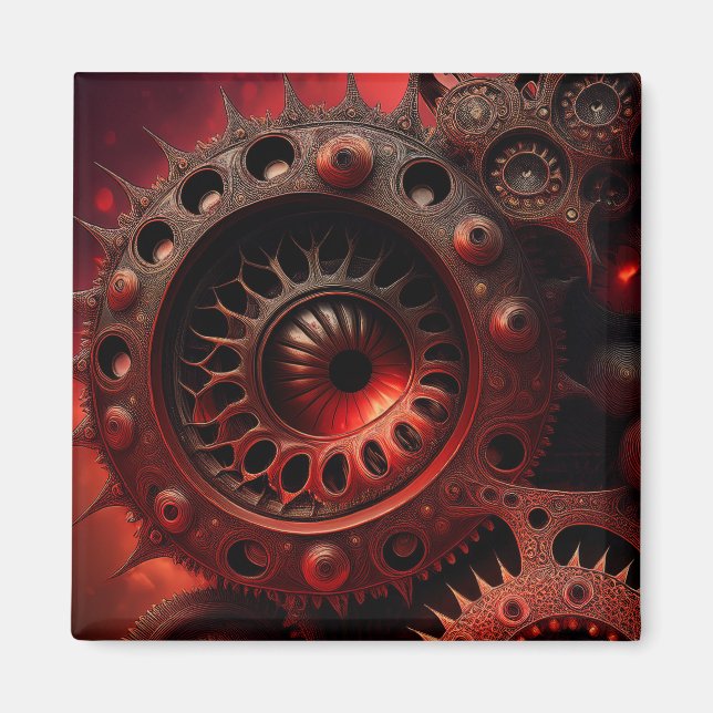 Brons Steampunk Mandelbrot Fraktal Magnet (Framsidan)