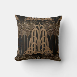 Brons,svart,konsthugga, art nouveau, blommigt,mön kudde