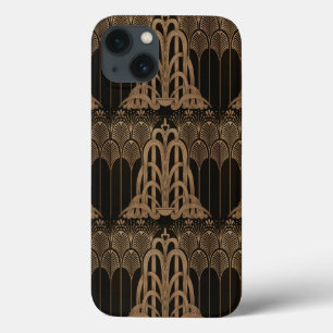Brons,svart,konsthugga, art nouveau, blommigt,möns