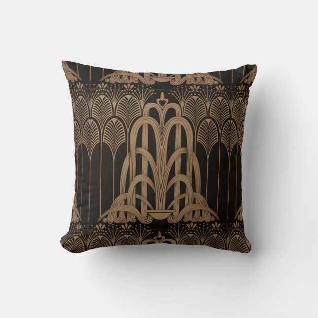 Brons,svart,konsthugga, art nouveau, blommigt,möns kudde (Framsida)