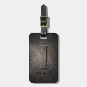 Brons svart metall som mig, reser monogramen bagagebricka