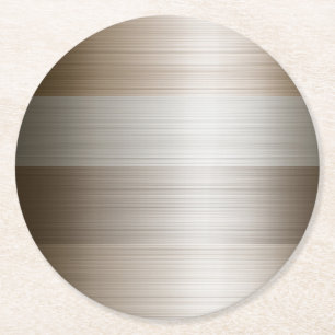 Brons-utseende i Bronze i Bron-Metall Underlägg Papper Rund