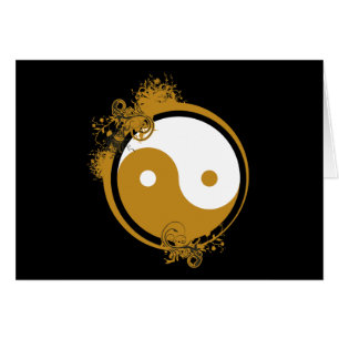 Brons Yin Yang Hälsningskort