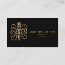 Bronsbläckfisk Yrkesmässig Barberare Butik Qr Kod Visitkort
