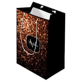 Bronsbrun kopparfalska glitter gnistrar Monogram