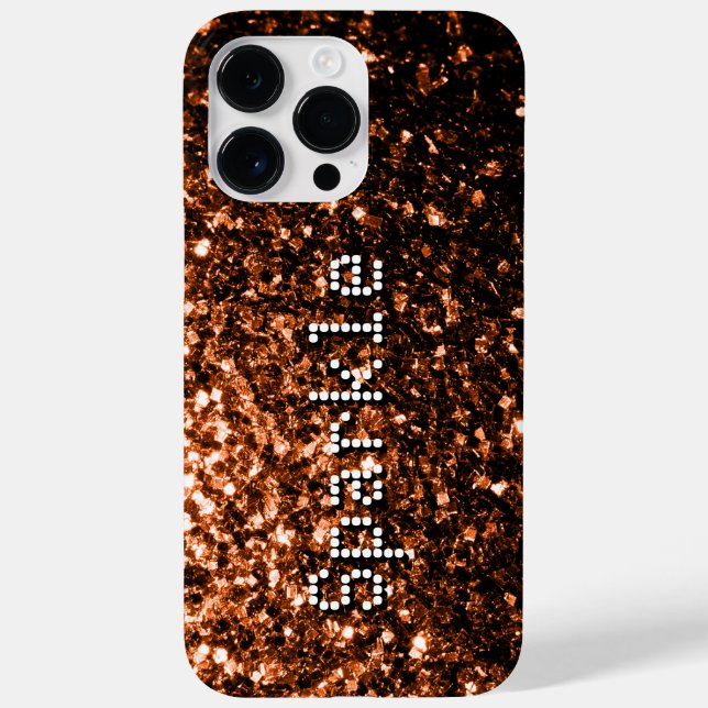Bronsbrun kopparfalska glitter gnistrar Text (Baksida)