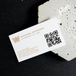 BRONSMONOGRAM LINJE QR ADVOKAT REDOVISNINGSEKONOM VISITKORT