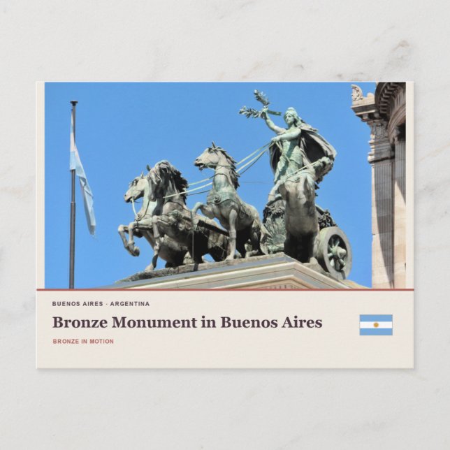 Bronsmonument i Buenos Aires Vykort (Framsida)