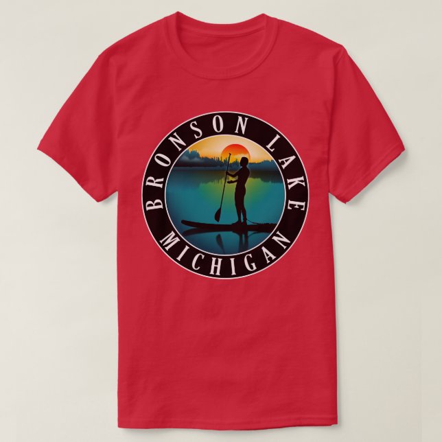 Bronson Sjö Paddleboarding Michigan Sunset T Shirt (Design framsida)