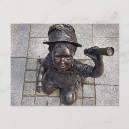 Bronspojke med teleskop Georgia Botanical Garden Vykort