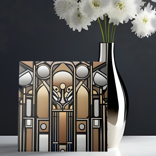 Bronston och Silver Tone Art nouveau Kakelplatta (Skapare uppladdad)