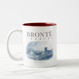 Bronte Land Haworth Church och Parsonage Två-Tonad Mugg