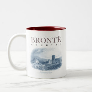 Bronte Land Haworth Church och Parsonage Två-Tonad Mugg