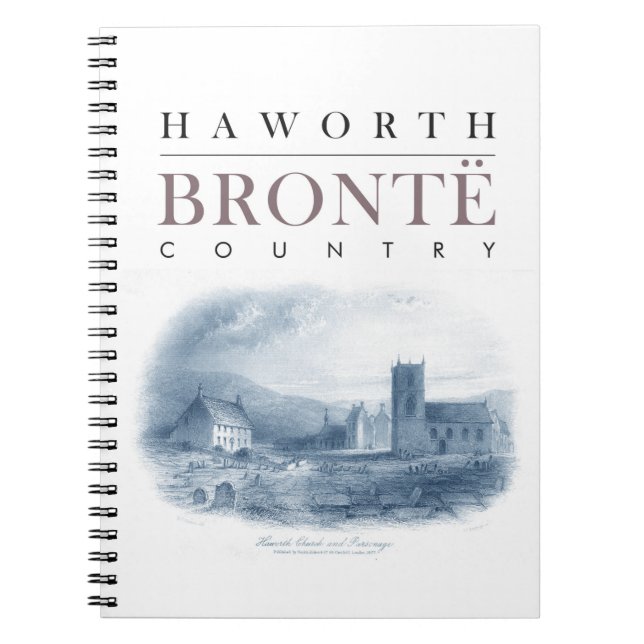 Bronte Land med Haworth Church och Parsonage Anteckningsbok (Framsidan)