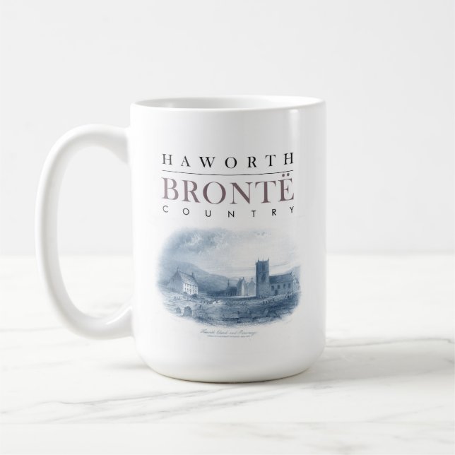 Bronte Land med Haworth Church och Parsonage Kaffemugg (Vänster)