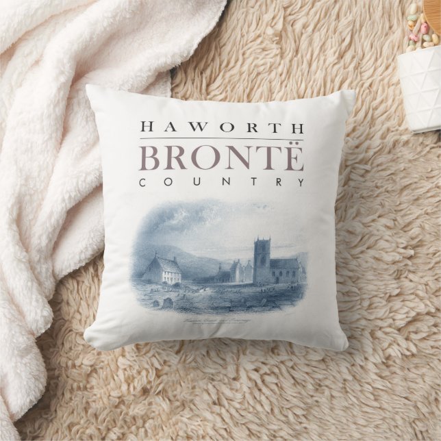 Bronte Land med Haworth Church och Parsonage Kudde (Filt)