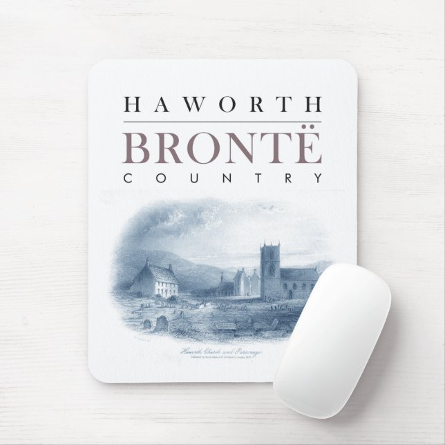 Bronte Land med Haworth Church och Parsonage Musmatta (Med mus)