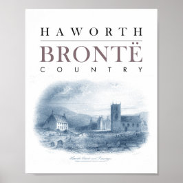 Bronte Land med Haworth Church och Parsonage Poster