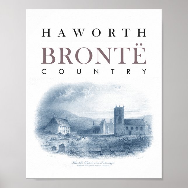 Bronte Land med Haworth Church och Parsonage Poster (Framsidan)