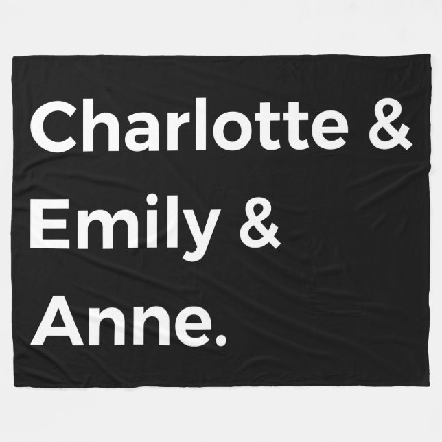 Brontë Sisters I - Charlotte & Emily & Anne Fleecefilt (Framsidan (Horisontell))