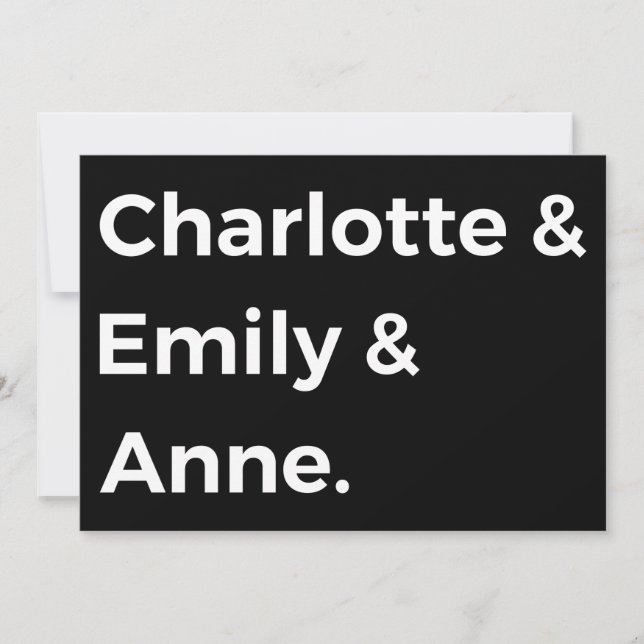 Brontë Sisters I - Charlotte & Emily & Anne Inbjudningar (Framsida)