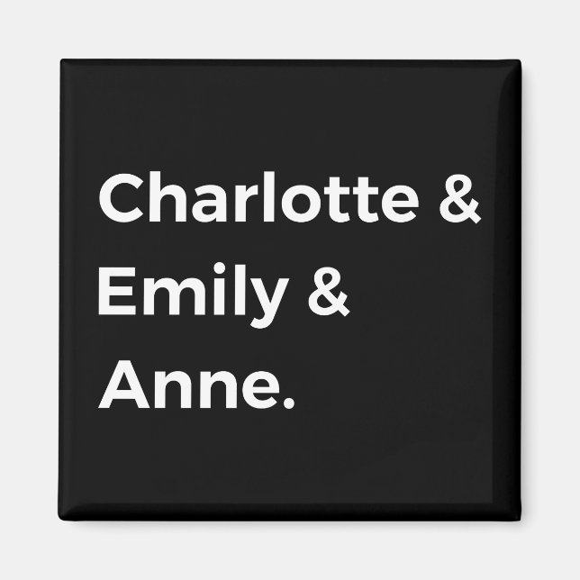Brontë Sisters I - Charlotte & Emily & Anne Magnet (Framsidan)