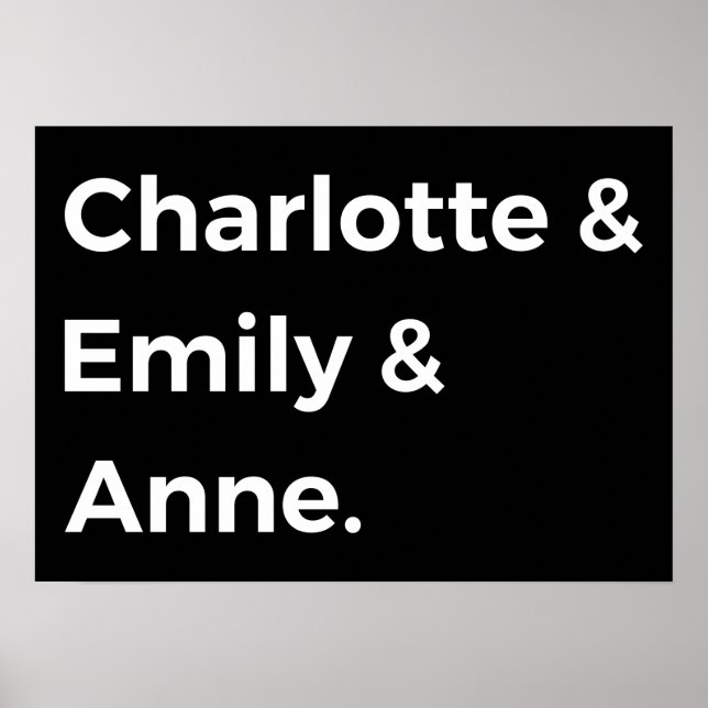 Brontë Sisters I - Charlotte & Emily & Anne Poster (Framsidan)